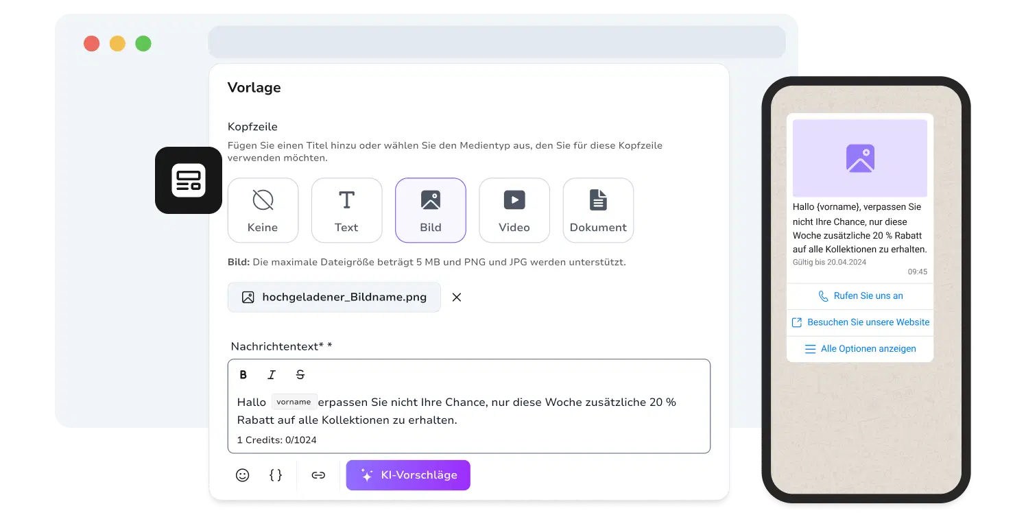 Screenshot der API-Schlüssel-Generierungsseite bei TopMessage.