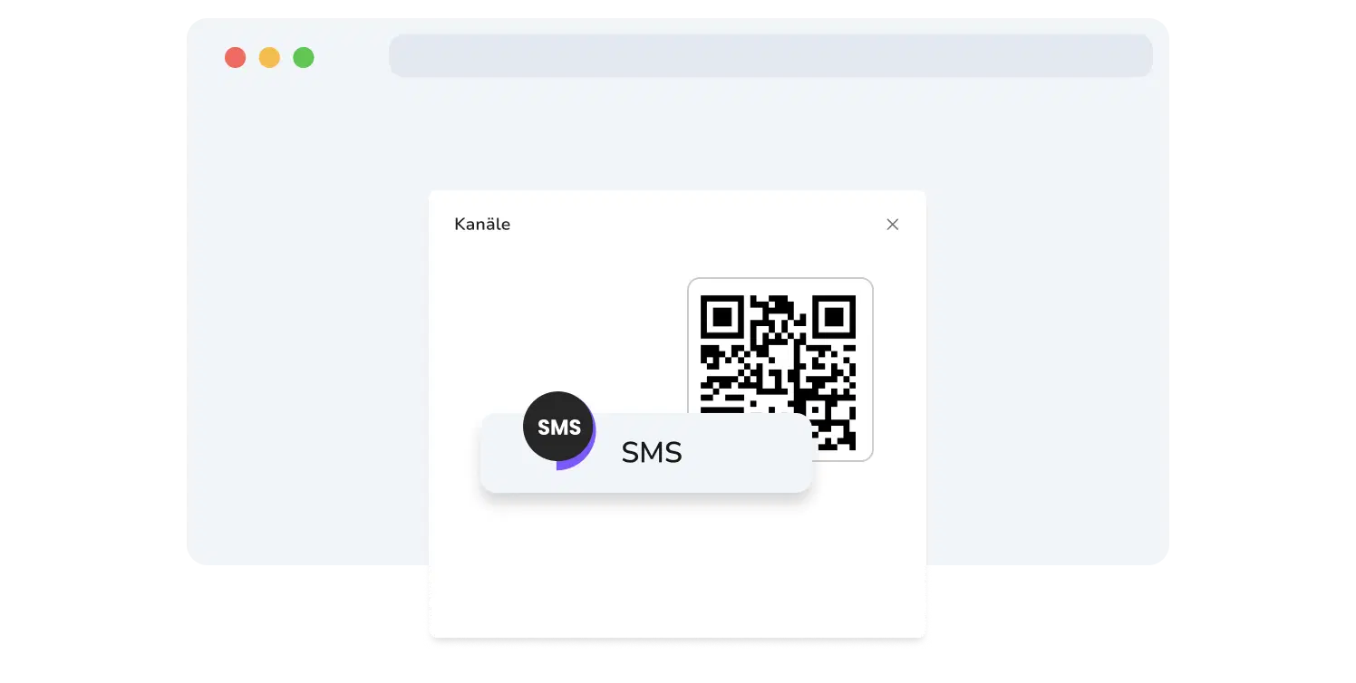 Screenshot der Seite zur Generierung von API-SMS-QR-Codes von TopMessage