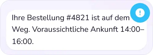 Aktualisierung zur Bestellzustellung