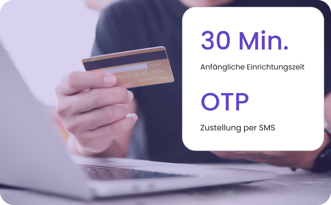 Kunde tätigt eine E-Commerce-Transaktion mit OTP, das von der TopMessage-API unterstützt wird.