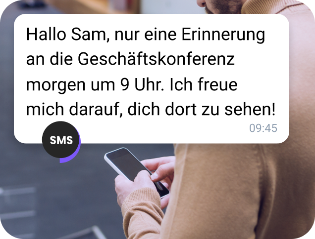 SMS-Vorlage für eine persönliche Konferenzeinladung