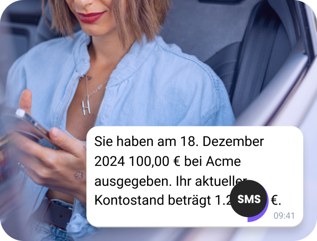 SMS-Textvorlage für monatliche Kontoauszüge